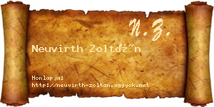 Neuvirth Zoltán névjegykártya